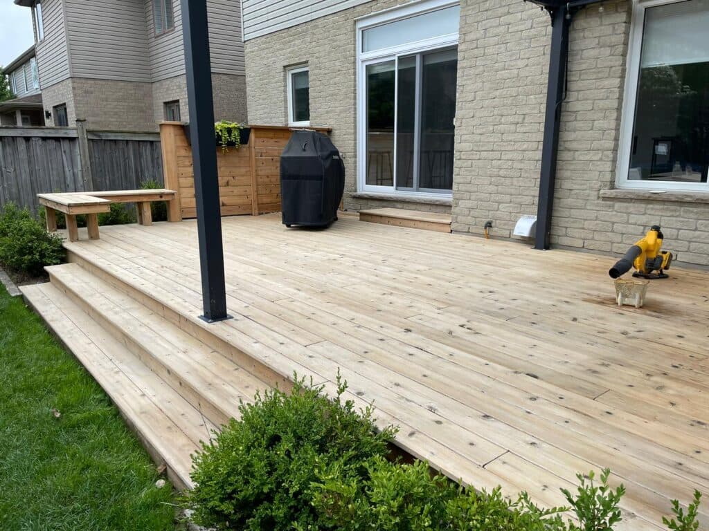 Cedar deck staining and sealing project